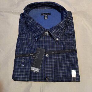 Van Huesen 3xlt black/blue dress shirt long sleeved